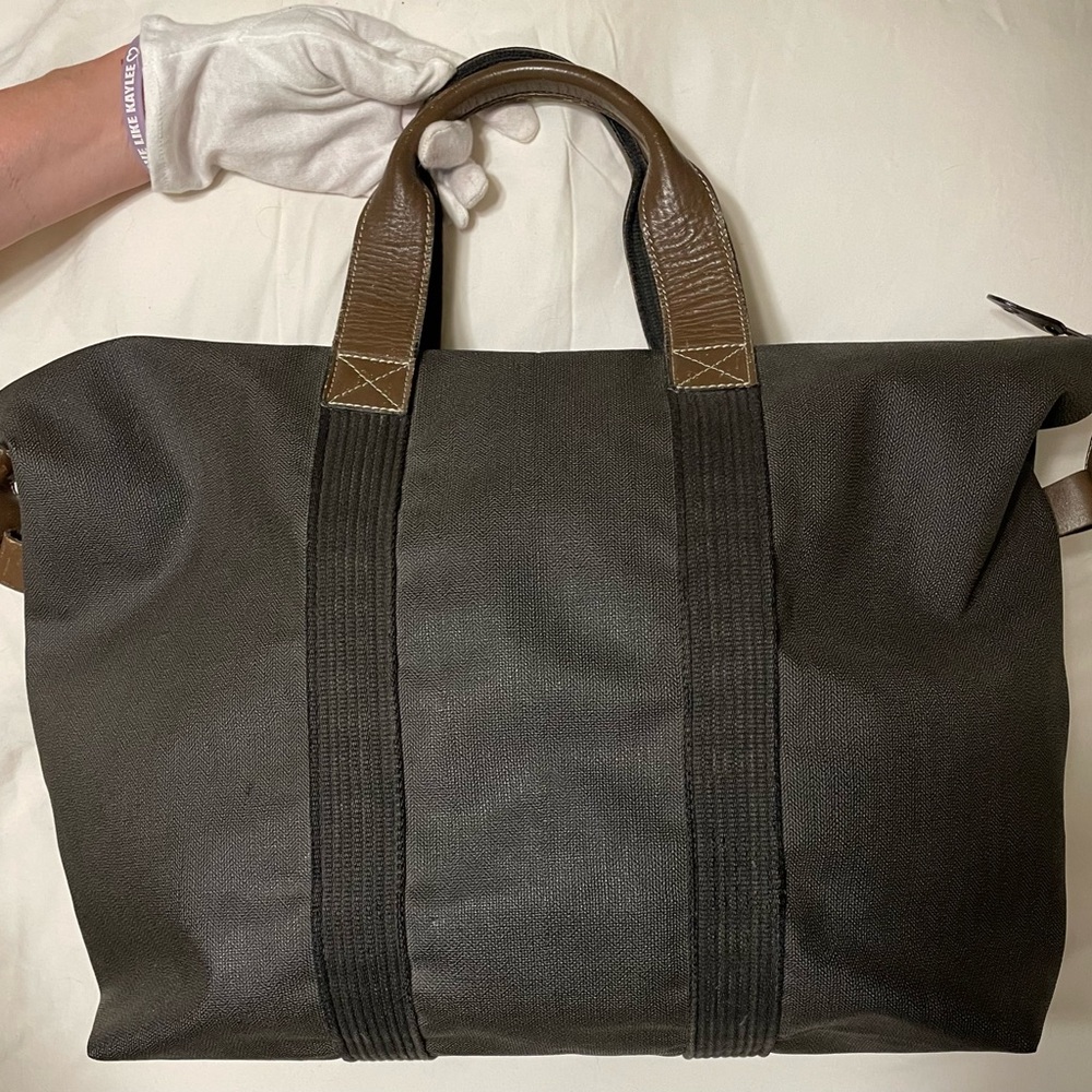 Dunhill Authentic Vintage Brown and Black Canvas Travel Bag - Picture 2 of 16